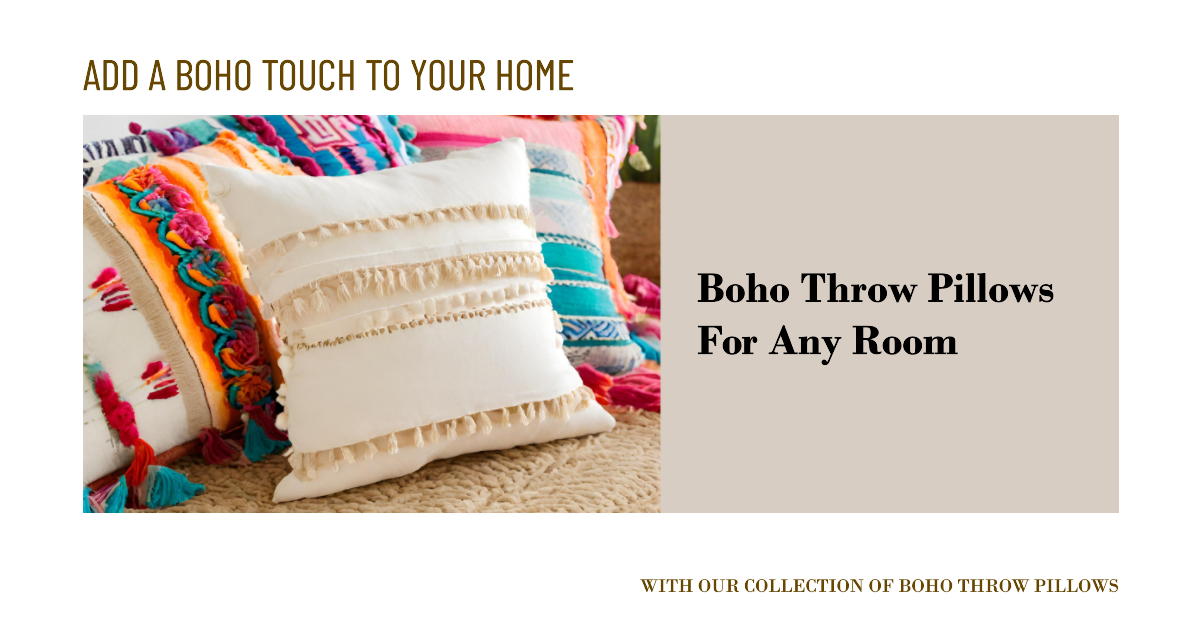 Elevate your home decor with the vibrant charm of boho throw pillows