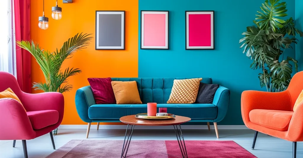 Vibrant room showcasing complementary colors