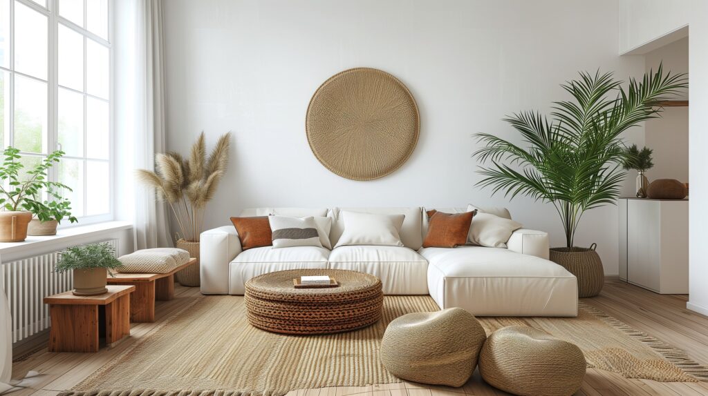 Bohemian minimalist living room