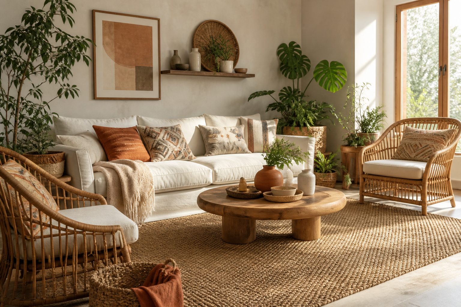 Boho Living Room Decor Ideas on a Budget 7 Embracing Natural Materials: Bringing the Outdoors In